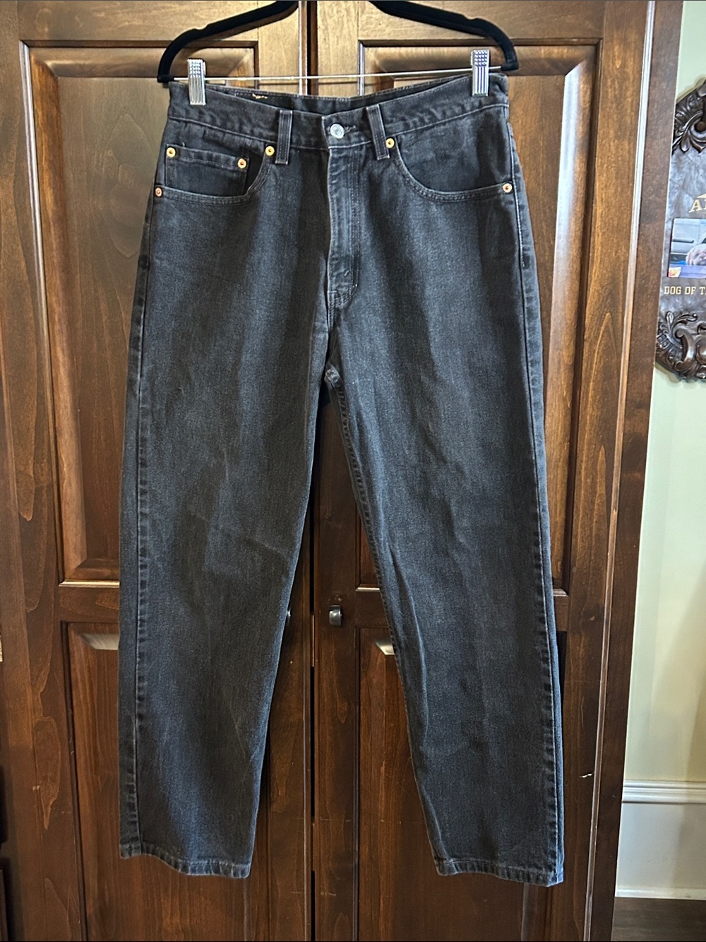 Levis 1990’s 550 Red Tab Sz 33 x 30  Black Relaxed Fit Jeans Paper Tag